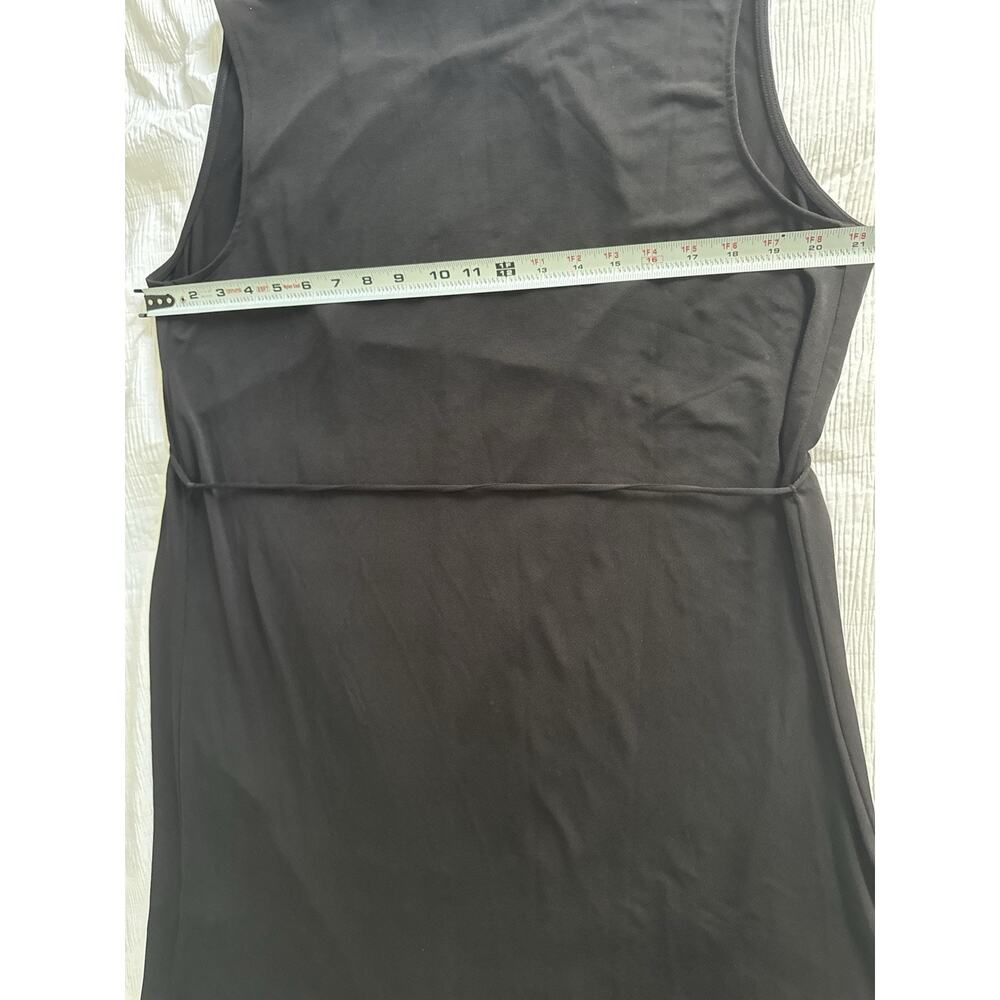 NWT H&M Little Black Dress Belt Career Work Summer Casual Slinky High Neck Large - Picture 7 of 8